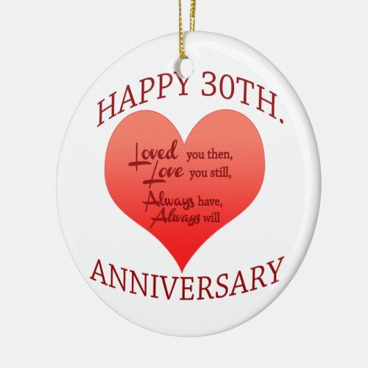 Happy 30th Jubileum Keramisch Ornament (Links)