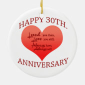 Happy 30th Jubileum Keramisch Ornament (Achterkant)