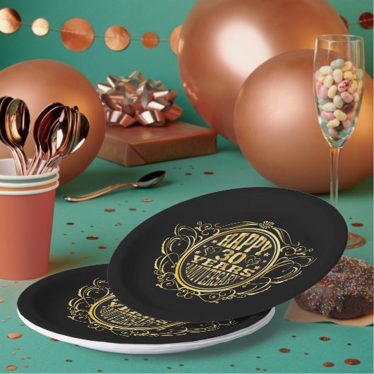 Happy 30th Jubileum party Papieren Bordje (Multi)