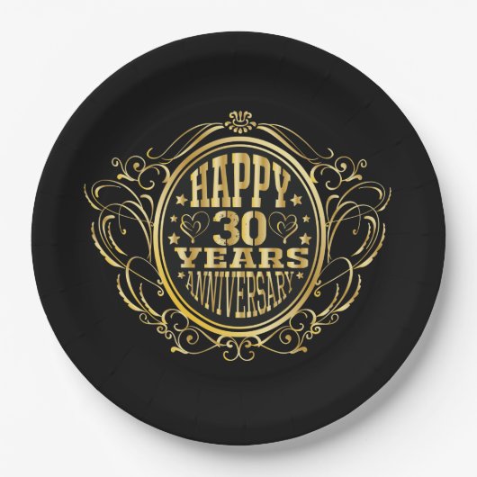 Happy 30th Jubileum party Papieren Bordje (Voorkant)