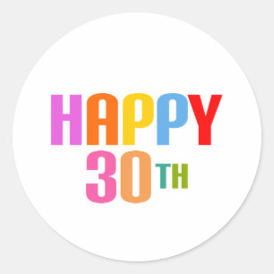Happy 30th ronde sticker
