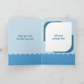 Happy 30th Verjaardag naam floral blauw Kaart (Binnen)