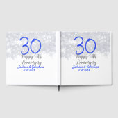 Happy 30th wedding anniversary silver blue glitter gastenboek (Volledig)