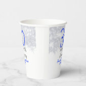 Happy 30th wedding anniversary silver blue glitter papieren bekers (Rechts)