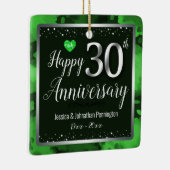 Happy 30th Wedding Jubileum - Aangepaste naam Keramisch Ornament (Rechts)