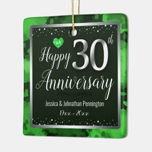 Happy 30th Wedding Jubileum - Aangepaste naam Keramisch Ornament (Links)