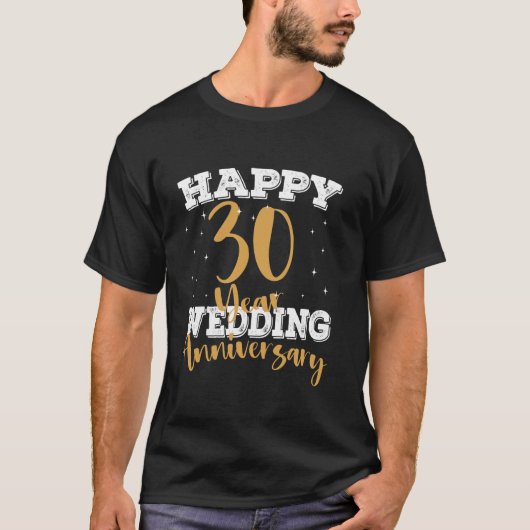 Happy 30th Wedding Jubileum Matching 30 Jaar A T-shirt (Voorkant)
