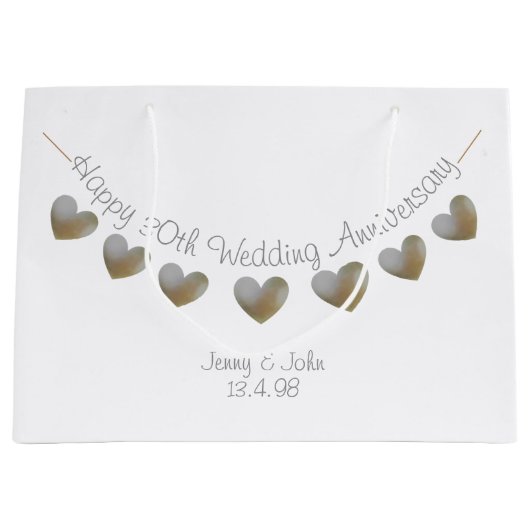 Happy 30th Wedding Jubileum parelhartbundel Groot Cadeauzakje (Voorkant)