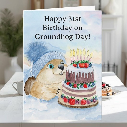  Happy 31st Groundhog Day Birthday  Kaart