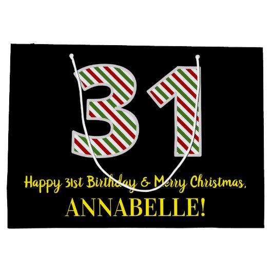 Happy 31st verjaardag & prettige kerst, aangepaste groot cadeauzakje (Achterkant)
