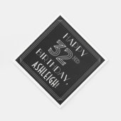 HAPPY 32ND BIRTHDAY; Art Deco Style; aangepaste na Servet (Hoek)