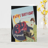 Happy 32nd Birthday flare old blootgesteld Kaart (Gele Bloem)