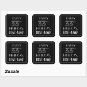 HAPPY 33RD BIRTHDAY; Art Deco Style; aangepaste na Vierkante Sticker (Vel)