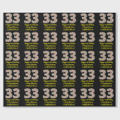 Happy 33rd Birthday & Merry Kerstmis, aangepaste n Cadeaupapier (Vlak)