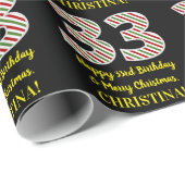 Happy 33rd Birthday & Merry Kerstmis, aangepaste n Cadeaupapier (Rol Hoek)