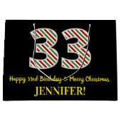 Happy 33rd Birthday & Merry Kerstmis, aangepaste n Groot Cadeauzakje (Voorkant)