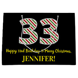Happy 33rd Birthday & Merry Kerstmis, aangepaste n Groot Cadeauzakje