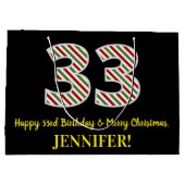 Happy 33rd Birthday & Merry Kerstmis, aangepaste n Groot Cadeauzakje (Achterkant)