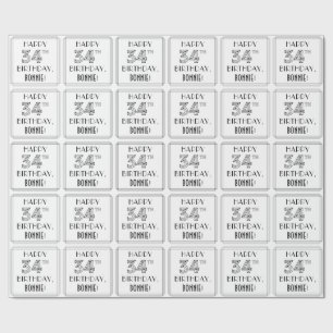 HAPPY 34TH BIRTHDAY; Art Deco Style; aangepaste na Cadeaupapier