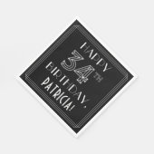 HAPPY 34TH BIRTHDAY; Art Deco Style; aangepaste na Servet (Hoek)