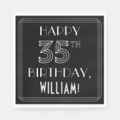 HAPPY 35TH BIRTHDAY; Art Deco Style; aangepaste na Servet (Voorkant)