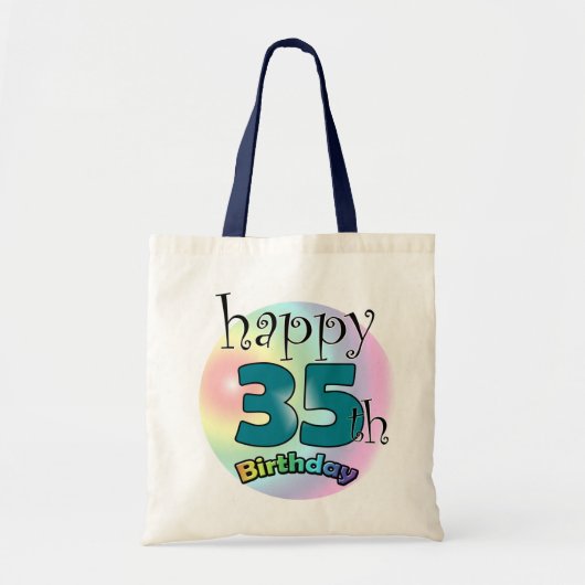 Happy 35th Birthday (blauw) Tote Bag (Voorkant)