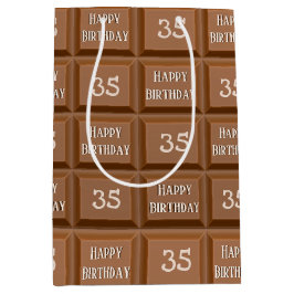 Happy 35th Birthday Chocolate Snoep Bar Medium Cadeauzakje