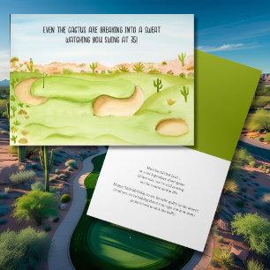 Happy 35th Birthday Desert golfbaan Waterverf Kaart