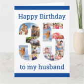 Happy 35th Birthday Husband 35 Photo Collage Kaart (Voorkant)