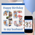 Happy 35th Birthday Husband 35 Photo Collage Kaart<br><div class="desc">Zeg (editable) de Fijne 35e Geestesband van de Dag van de Vrede met een unieke verjaardagskaart en uw eigen douane fotocollage. Deze verjaardagskaart voor vader heeft een moderne typografie in blauw en eenvoudig stileren om zich te concentreren op je afbeeldingen in nummer 35. De sjabloon is ingesteld voor je om...</div>