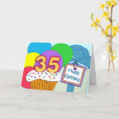 Happy 35th Birthday Kaart (Gele Bloem)
