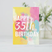 Happy 35th Birthday Kaart ("Waterverf gradiënten") (Staand voorkant)