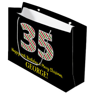 Happy 35th Birthday & Merry Kerstmis, aangepaste n Groot Cadeauzakje