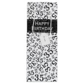 Happy 35th Birthday Number Pattern Black/White Wijn Cadeautas (Voorkant)