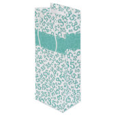 Happy 35th Birthday Number Pattern Blauwgroen/Whit Wijn Cadeautas (Achterkant Gekanteld)