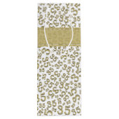 Happy 35th Birthday Number Pattern Gold/White Wijn Cadeautas (Achterkant)
