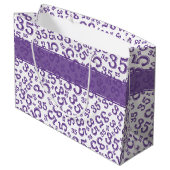 Happy 35th Birthday Number Pattern Paars/White Groot Cadeauzakje (Achterkant Gekanteld)