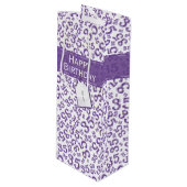 Happy 35th Birthday Number Pattern Paars/White Wijn Cadeautas (Voorkant Gekanteld)