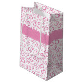 Happy 35th Birthday Number Pattern Pink/White Klein Cadeauzakje (Achterkant Gekanteld)