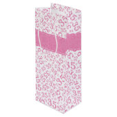 Happy 35th Birthday Number Pattern Pink/White Wijn Cadeautas (Achterkant Gekanteld)