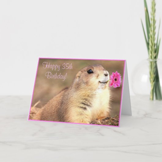 Happy 35th Birthday Prairie Dog wenskaart Kaart (Voorkant)