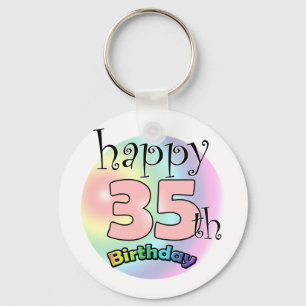 Happy 35th Birthday (roze) Sleutelhanger