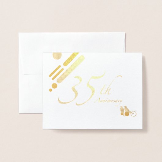 Happy 35th Jubileum Mod Birds Folie Kaarten (Voorkant met envelop)