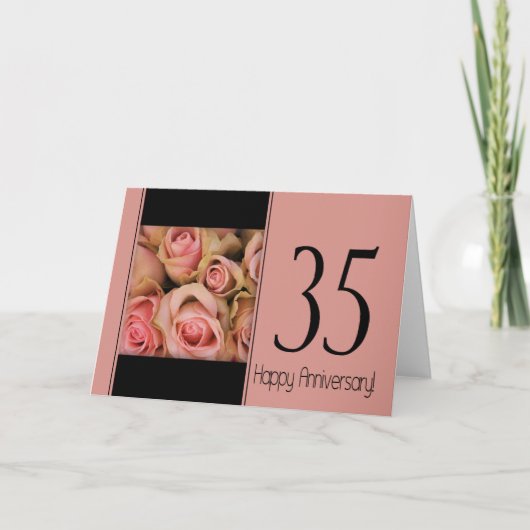 Happy 35th Jubileum rozen Kaart (Voorkant)