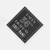 HAPPY 36TH BIRTHDAY; Art Deco Style; aangepaste na Servet (Hoek)