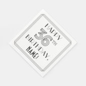 HAPPY 36TH BIRTHDAY; Art Deco Style; aangepaste na Servet (Hoek)