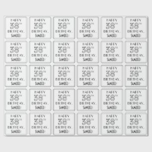 HAPPY 38TH BIRTHDAY; Art Deco Style; aangepaste na Cadeaupapier