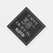 HAPPY 38TH BIRTHDAY; Art Deco Style; aangepaste na Servet (Hoek)