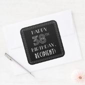 HAPPY 38TH BIRTHDAY; Art Deco Style; aangepaste na Vierkante Sticker (Envelop)