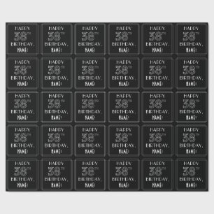HAPPY 38TH BIRTHDAY; Art Deco Style met aangepaste Cadeaupapier